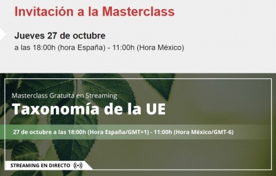 Masterclass Gratuita:  Taxonomía de la UE - 27 octubre 18h