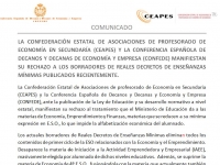 Comunicado: CEAPES-CONFEDE manifiestan su rechazo a los borradores de RD E. Mínimas