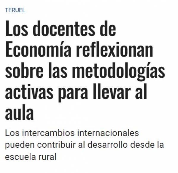 Los docentes de Economía reflexionan sobre las metodologías activas para llevar al aula - Diario de Teruel - 14ab24