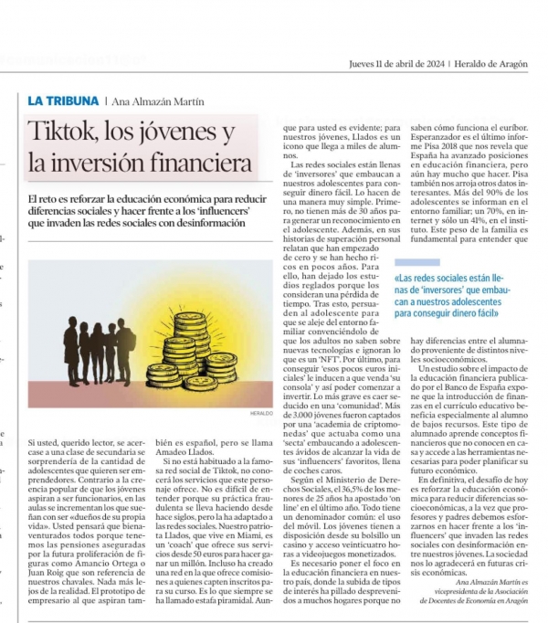 TikTok, los jóvenes y la inversión financiera - por Ana Almazán - Heraldo 11ab24